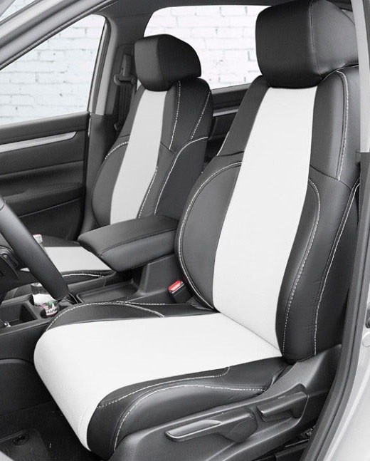 Авточехлы на Honda CR-V 5 "Почин" экокожа, черно-белый