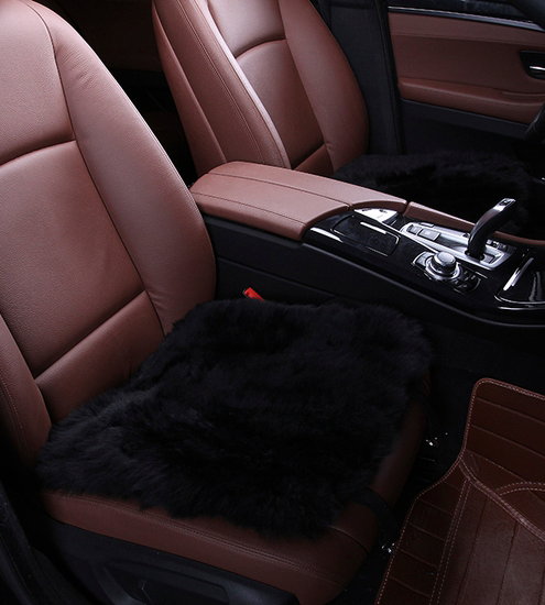 Накидки на весь салон "Квадрат" овчина, черный (3KD001)