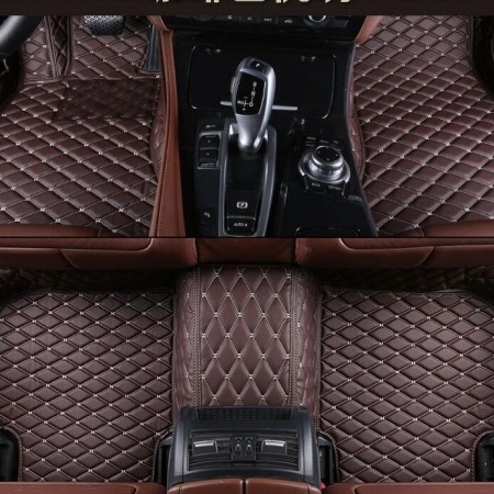Коврики в салон для Mercedes-Benz G-Класс II (W463) (Рестайлинг) "Ромб" экокожа, коричневый