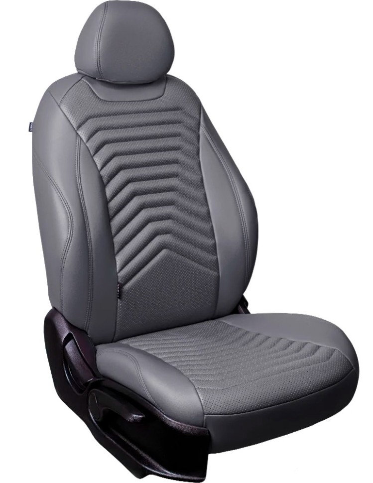 Чехлы на сиденья Hyundai Solaris II "Байрон Президент" экокожа, серый