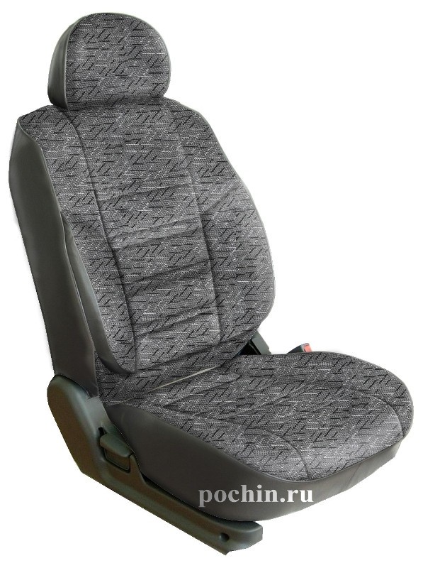 Авточехлы на Mercedes-Benz Sprinter (1+1) "Трио" жаккард/кожзам, ёлка