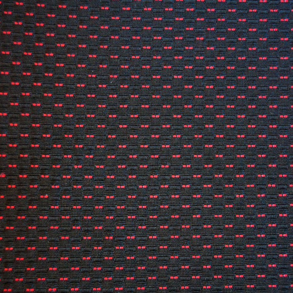 Авточехлы на LADA Granta I "Трио" жаккард/экокожа, пунктиры черно-красные