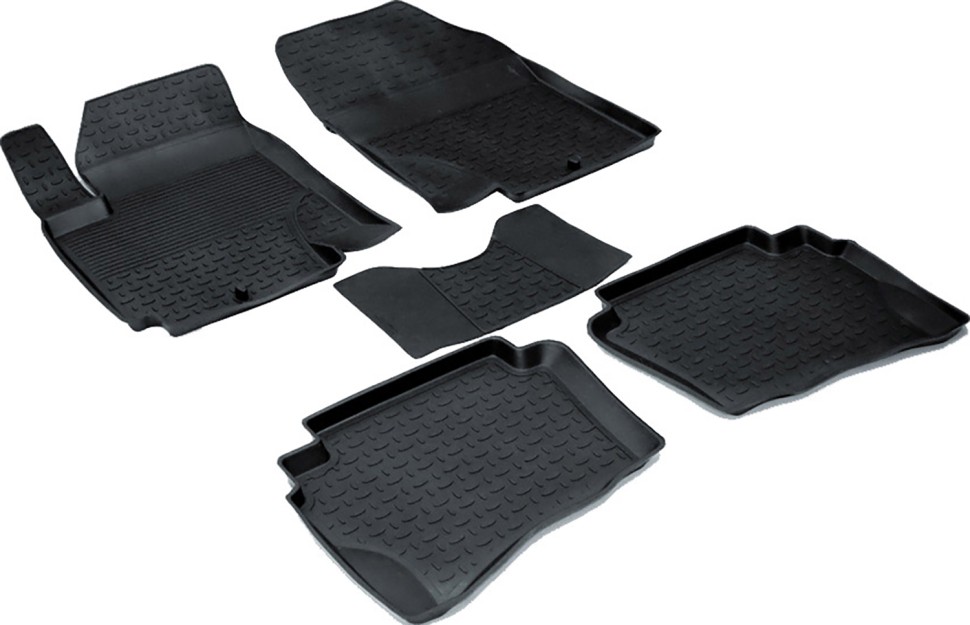 Коврики в салон для Hyundai i20 I "Высокий борт" резина, черный