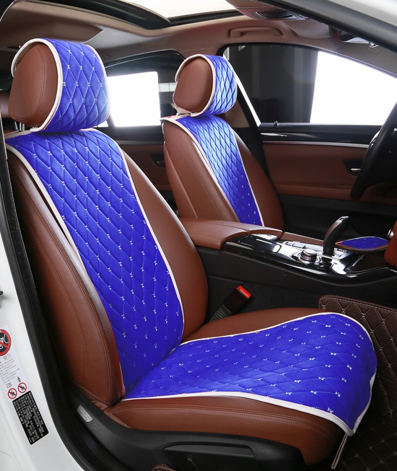 Накидки на сиденья автопилот "GT PLus" (комплект) алькантара, синий
