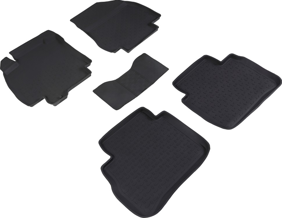 Коврики в салон для Nissan Tiida "Высокий борт" резина, черный