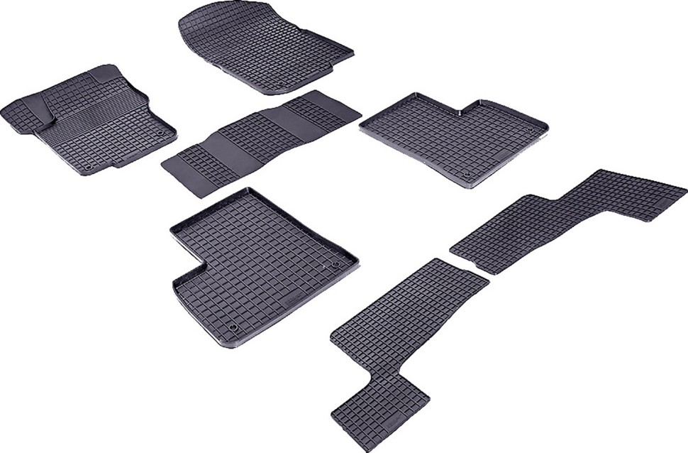 Коврики в салон для Mercedes-Benz GL-Класс II (X166) "Сетка" резина, черный