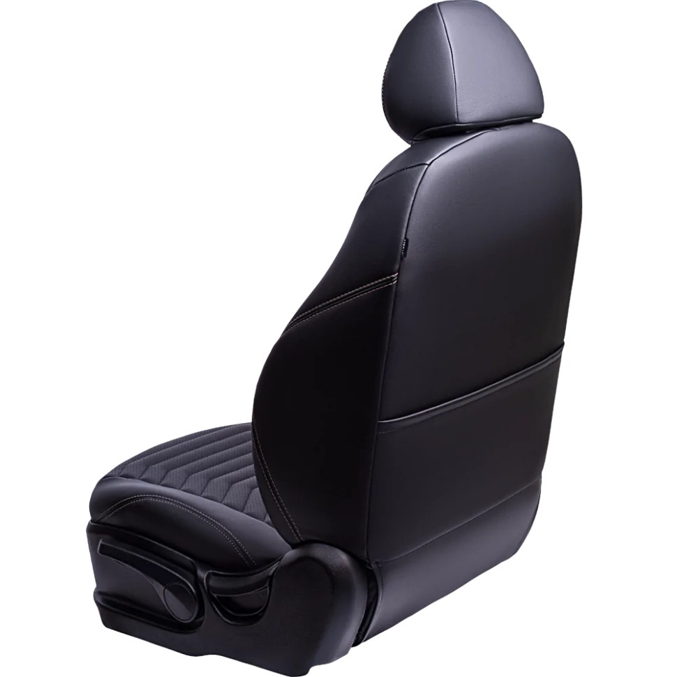 Чехлы на сиденья Chevrolet Cruze "Байрон Президент" экокожа, черный/бежевая отстрочка