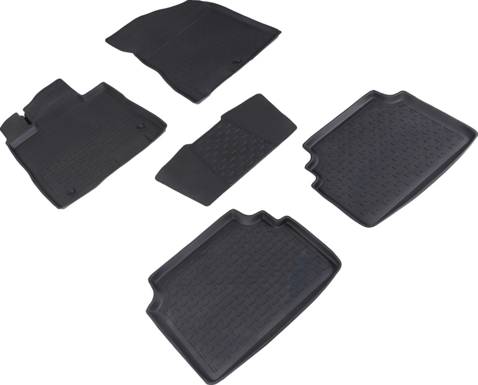 Коврики в салон для Hyundai Sonata VIII (DN8) "Высокий борт" резина, черный