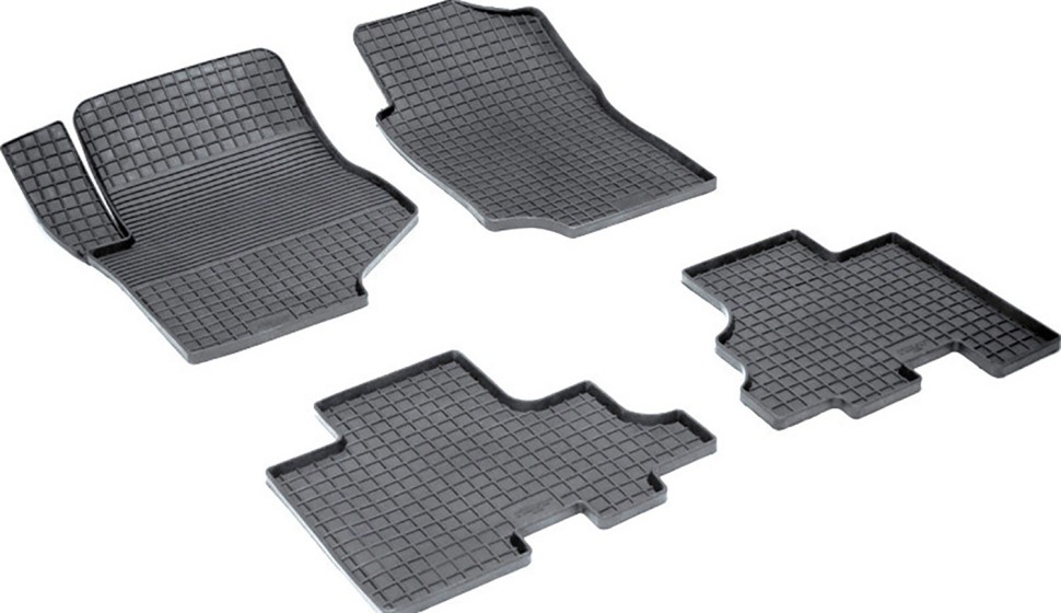 Коврики в салон для Chevrolet TrailBlazer I (GMT800) "Сетка" резина, черный