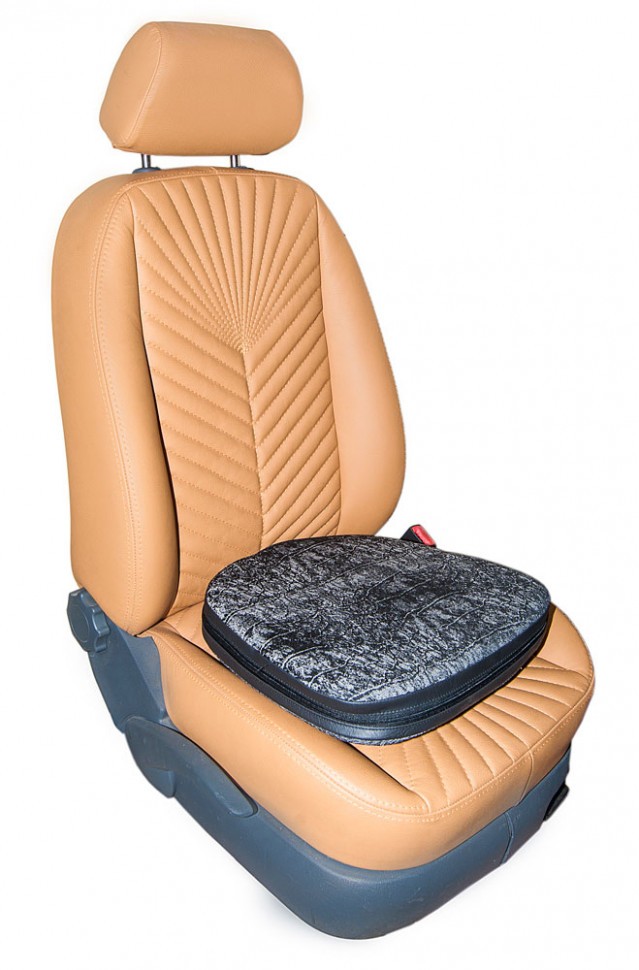 Подушка на сиденье "Сядь повыше 5 см" жаккард, серый