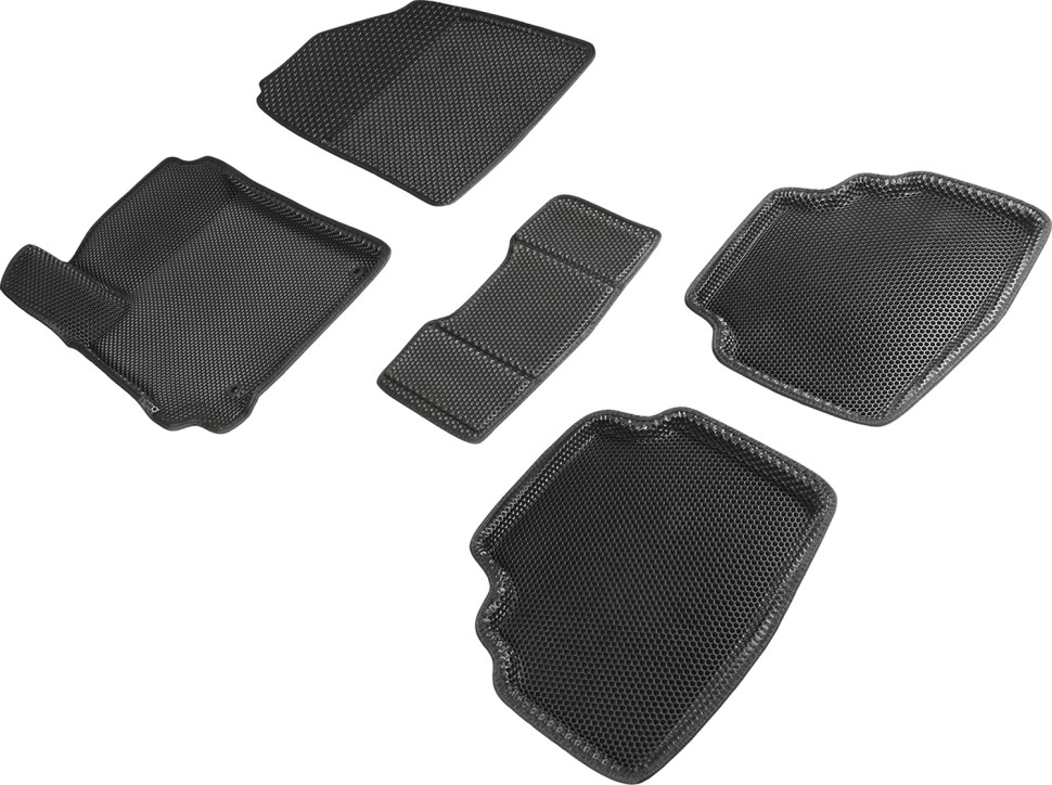 Коврики в салон Eva "3D" для KIA Seltos I "Соты" ЭВА, черный