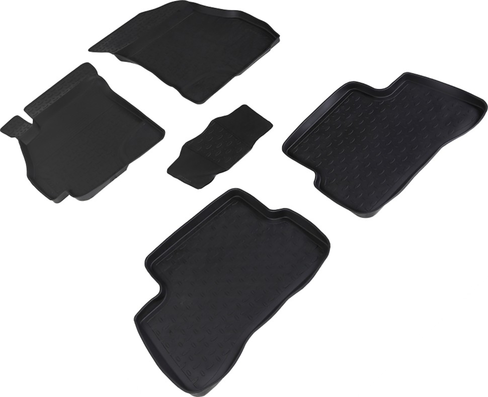 Коврики в салон для Hyundai Accent II "Высокий борт" резина, черный