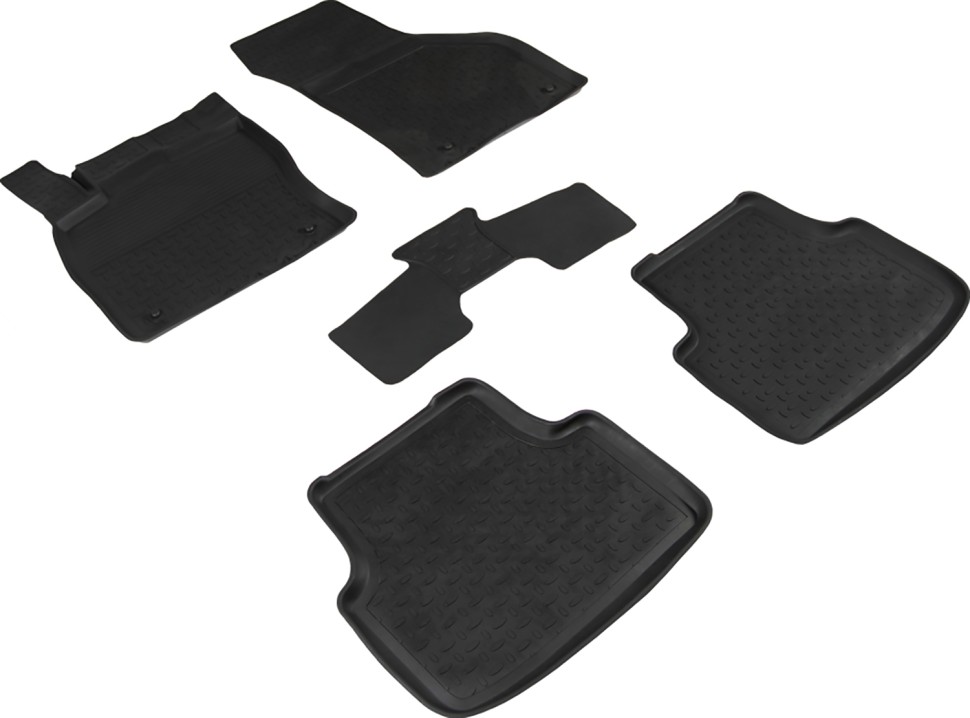 Коврики в салон для Volkswagen Jetta VII "Высокий борт" резина, черный