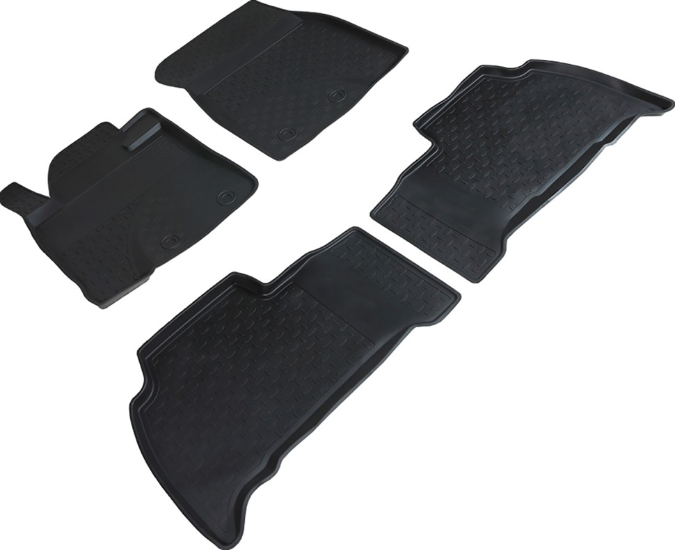 Коврики в салон для Toyota Land Cruiser 200 Series "Высокий борт" резина, черный