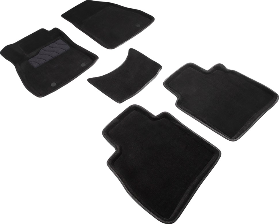 Коврики в салон для Nissan Tiida II (C13) "3D" ворс, черный