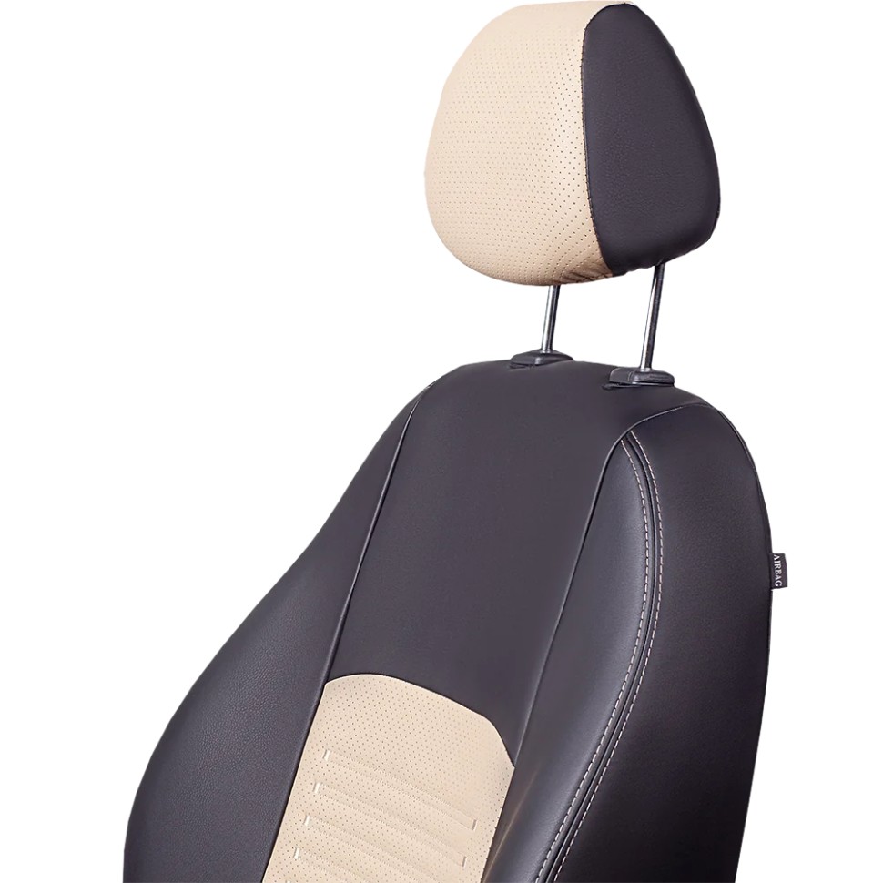 Чехлы на сиденья Renault Duster II (2020-2022) (Drive) "Турин Классик" экокожа, черно-бежевый