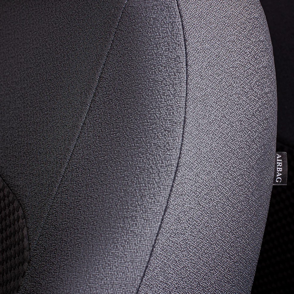 Чехлы на сиденья Renault Duster II (2020-2022) "Дублин" жаккард, серый/стежок серый