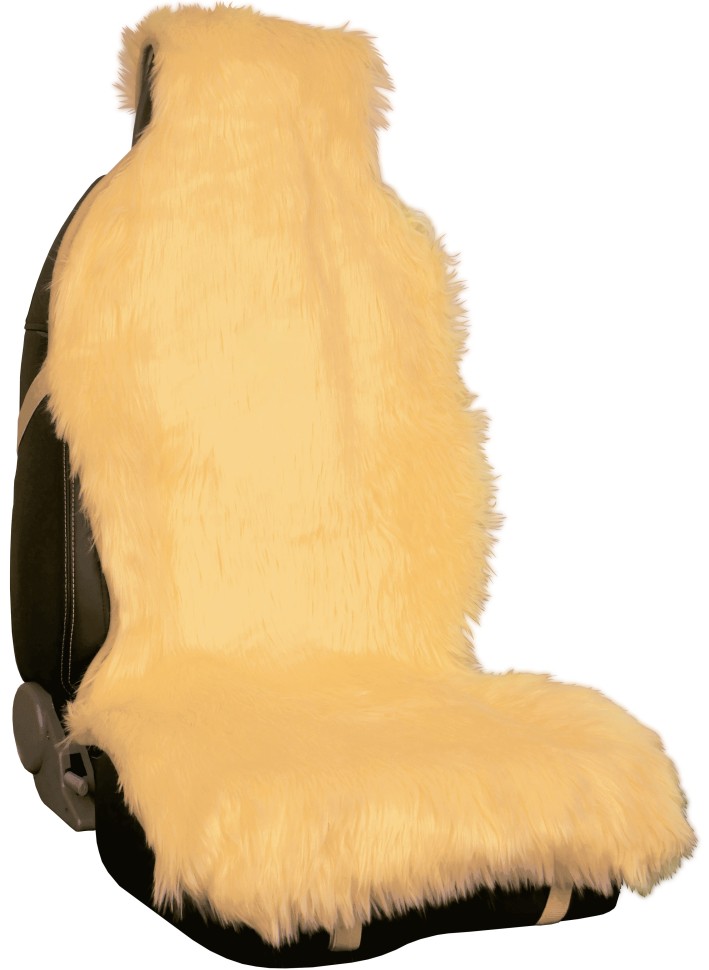 Накидка на сиденье "Искуственный мех" бежевая (1 штука)