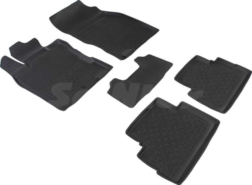Коврики в салон для Nissan Qashqai II (Английская сборка) "Высокий борт" резина, черный