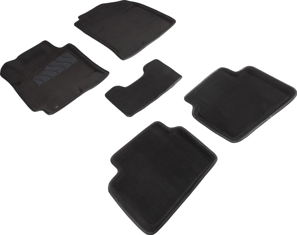 Коврики в салон для Hyundai Solaris II "3D" ворс, черный