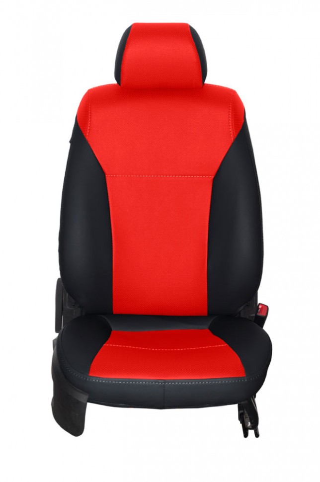 Авточехлы на Chevrolet Cruze "Почин" экокожа, черно-красный