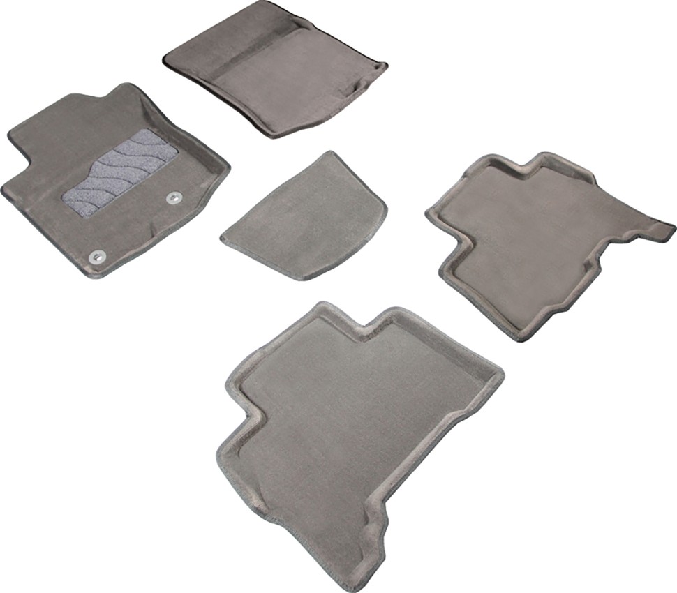 Коврики в салон для Toyota Land Cruiser Prado 150 Series (Рестайлинг 1) "3D" ворс, серый