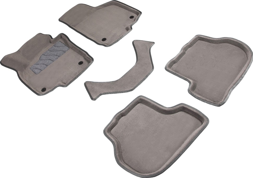 Коврики в салон для Skoda Octavia II (A5) (Рестайлинг) "3D" ворс, серый