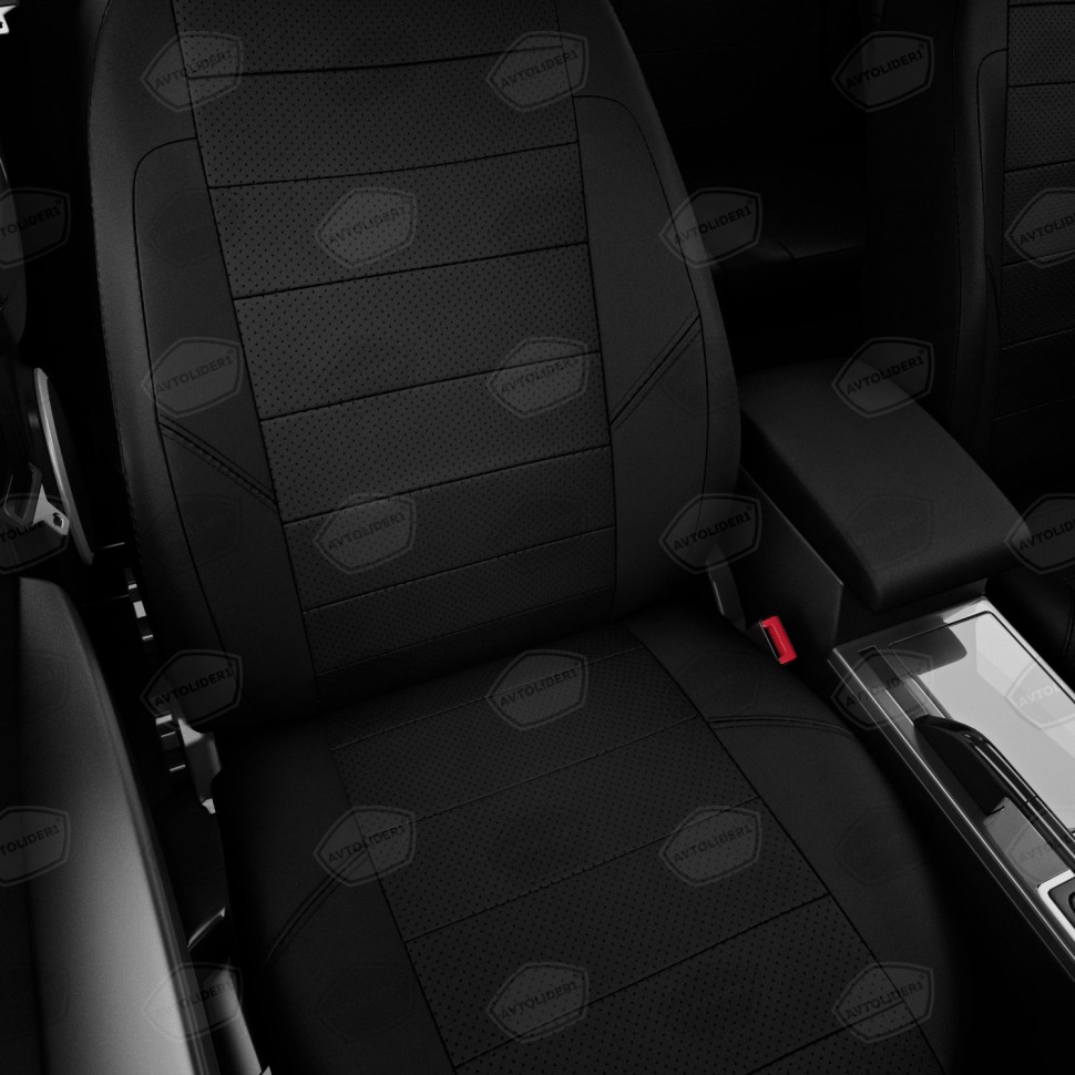 Чехлы в салон Hyundai Solaris / KIA Rio III "Классика" автолидер, экокожа, черный