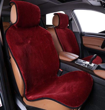Накидка на сиденье "Искуственный мех" красный (1 штука)