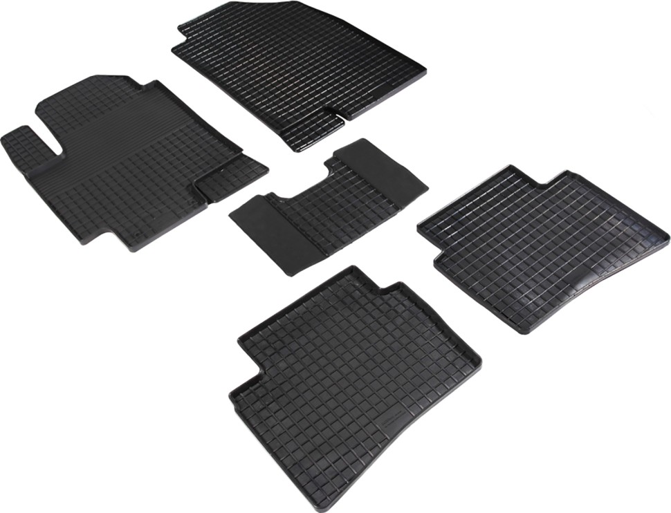 Коврики в салон для Hyundai Solaris II "Сетка" резина, черный