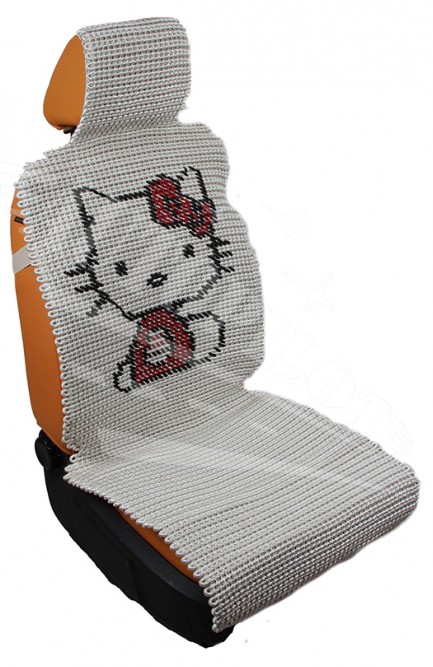 Накидка автопилот плетеная "Hello Kitty" белый