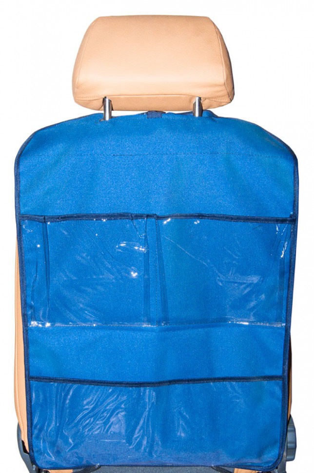 Защитная накидка для спинки переднего сиденья "Фартук" синия пленка