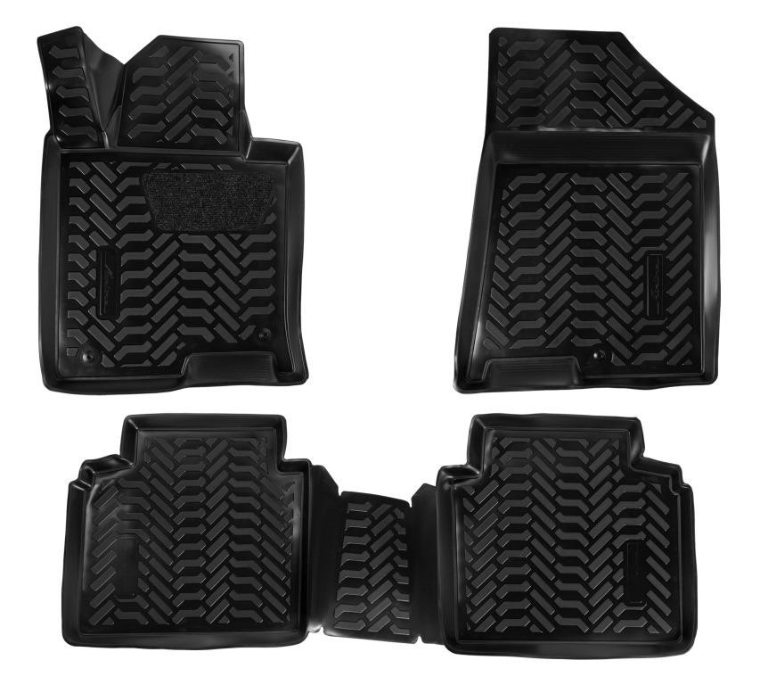 Коврики в салон для KIA Optima IV (3D с подпятником) "Высокий борт" полимер, черный