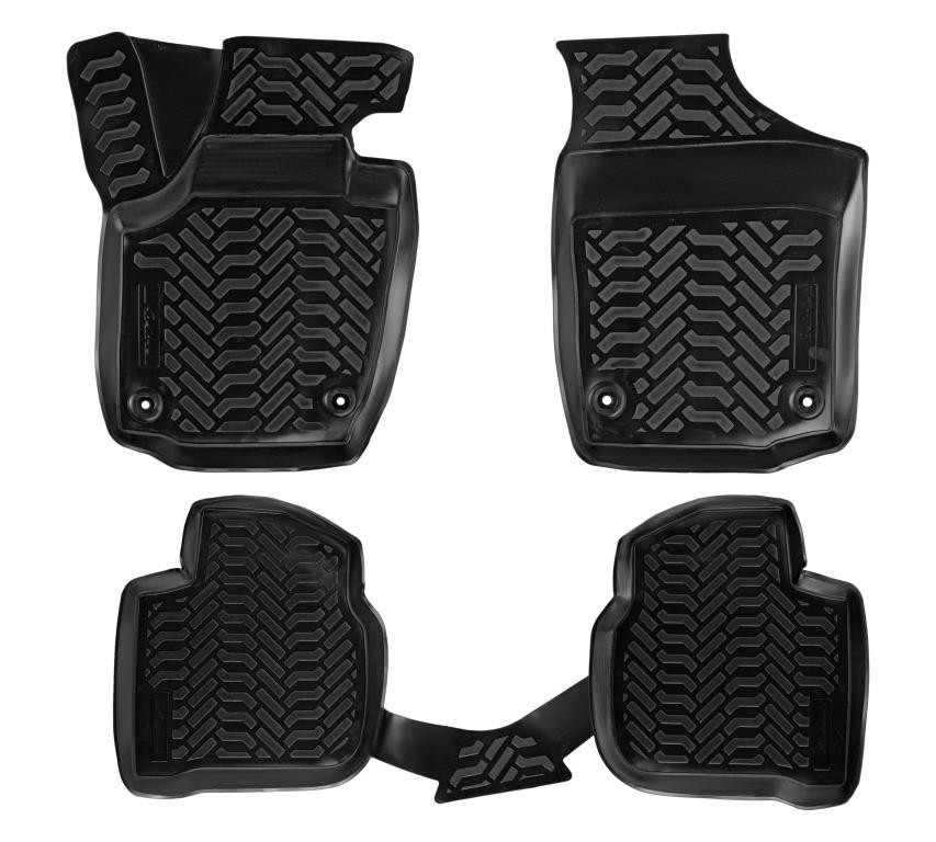 Коврики в салон для Skoda Rapid I (3D) "Высокий борт" полимер, черный