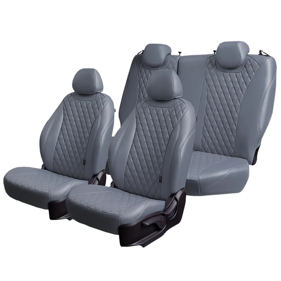Чехлы на сиденья Renault Duster II (2020-2022) "Байрон Классик" экокожа, серый