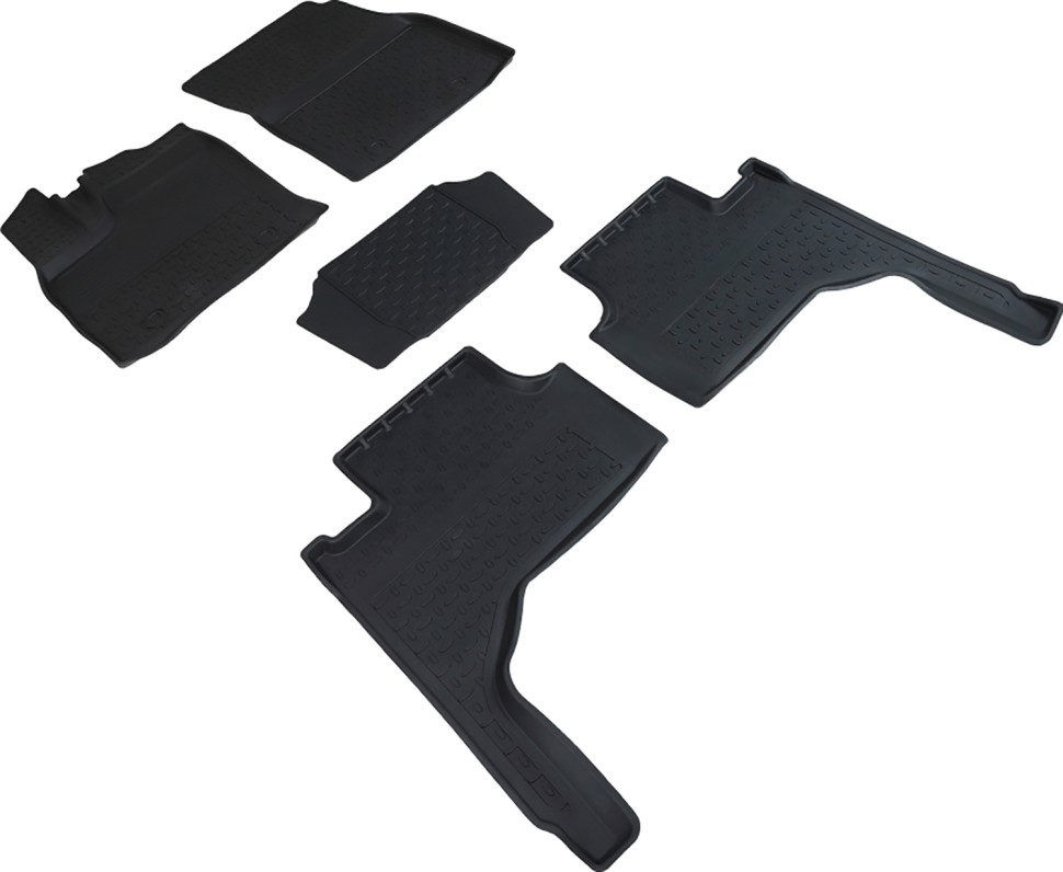 Коврики в салон для Toyota Land Cruiser 300 Series "Высокий борт" резина, черный