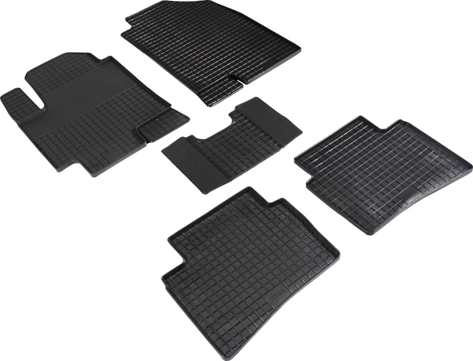 Коврики в салон для Hyundai Solaris II "Сетка" резина, черный