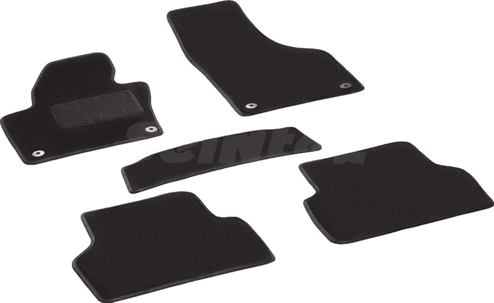 Коврики в салон для Volkswagen Tiguan I (Рестайлинг) "Lux" ворс, черный