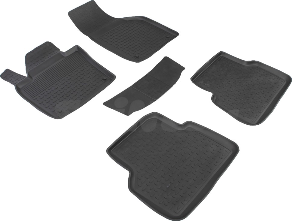 Коврики в салон для Volkswagen Tiguan I (Рестайлинг) "Высокий борт" резина, черный