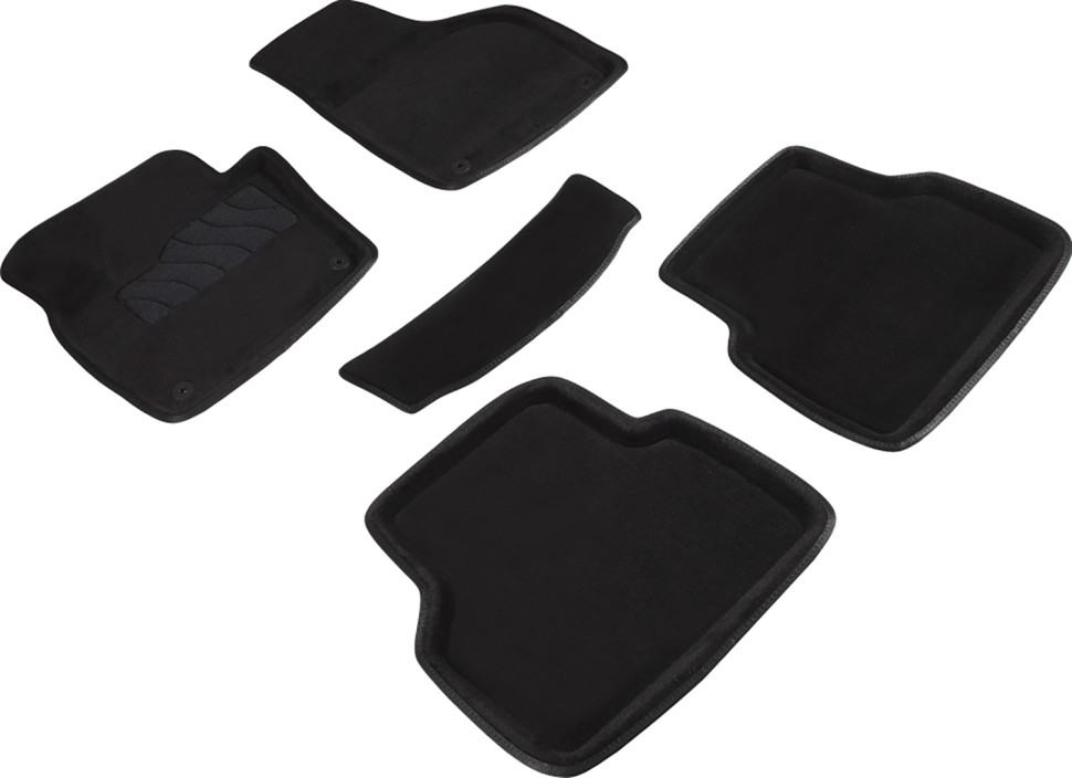 Коврики в салон для Volkswagen Tiguan I (Рестайлинг) "3D" ворс, черный