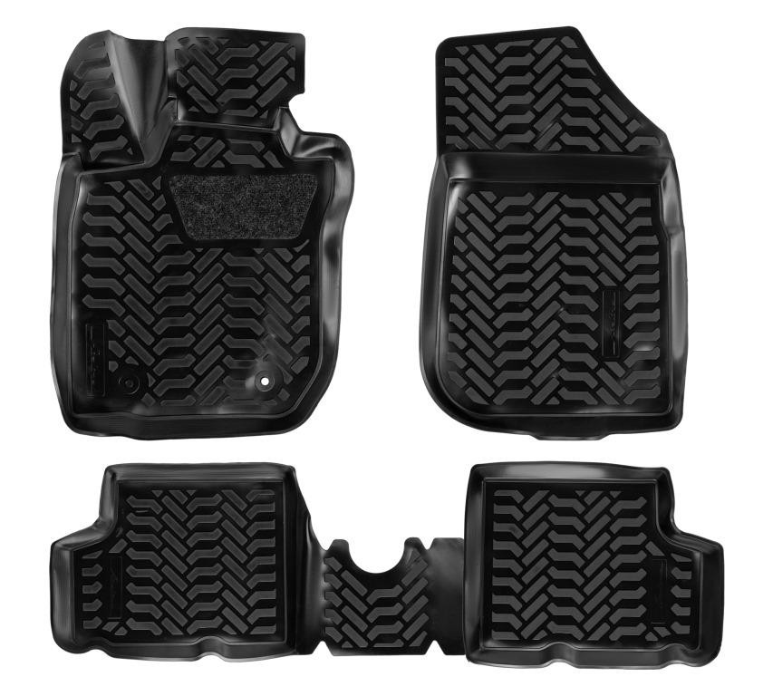 Коврики в салон для Renault Duster I 2WD (3D с подпятником) "Высокий борт" полимер, черный