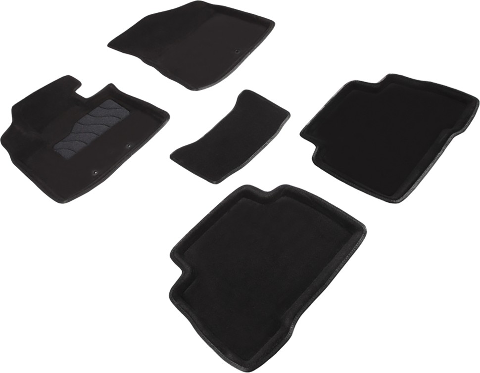 Коврики в салон для KIA Sorento II (Рестайлинг) "3D" ворс, черный