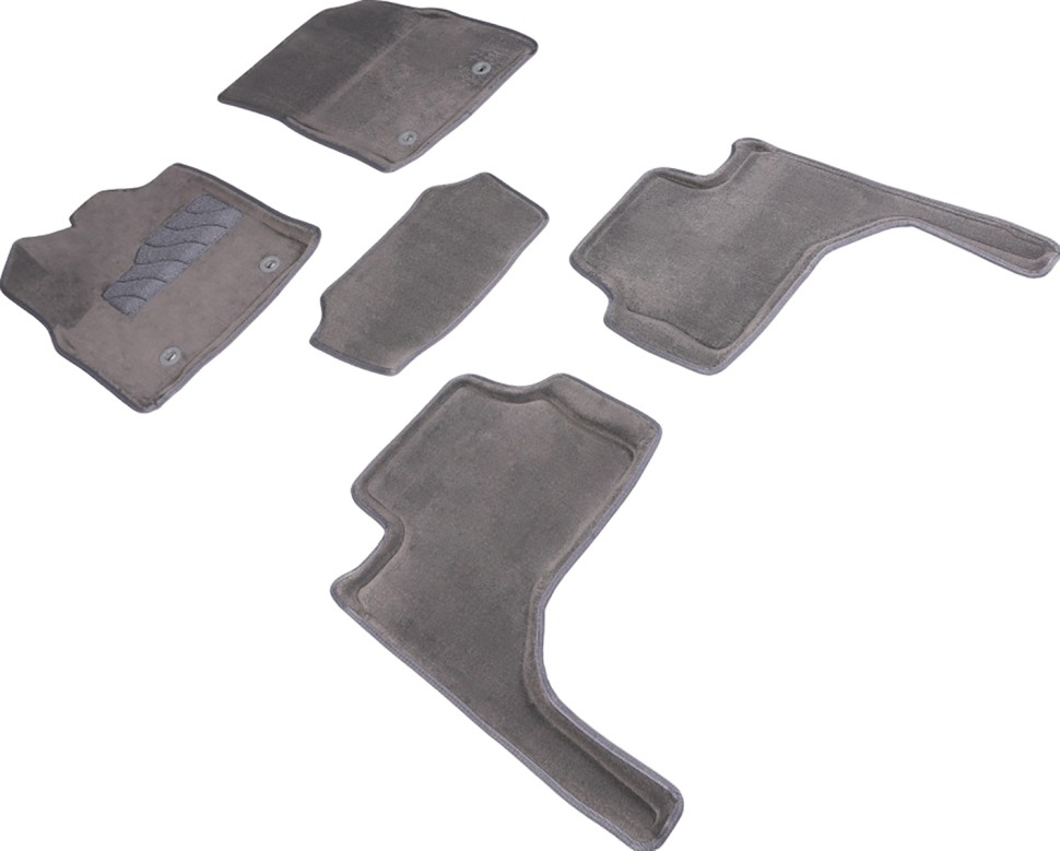 Коврики в салон для Toyota Land Cruiser 300 Series "3D" ворс, серый