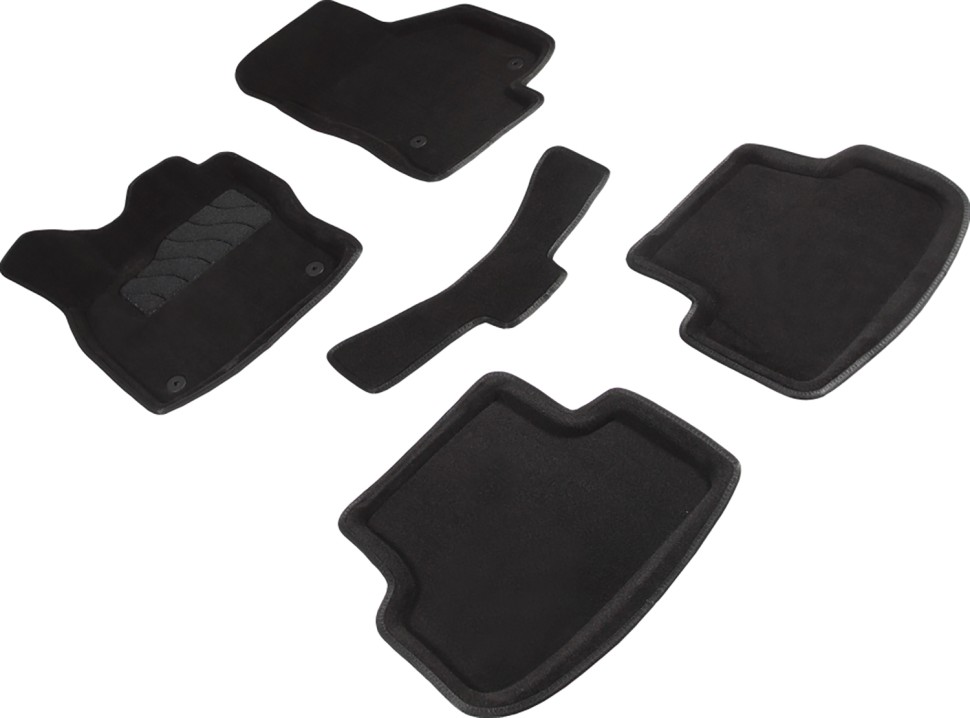 Коврики в салон для Volkswagen Golf VII "3D" ворс, черный