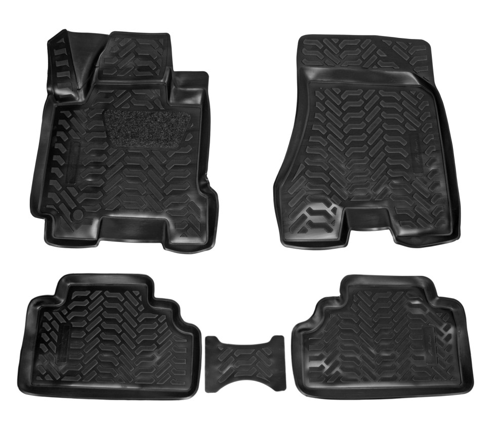 Коврики в салон для Hyundai Tucson I (3D с подпятником) "Высокий борт" полимер, черный