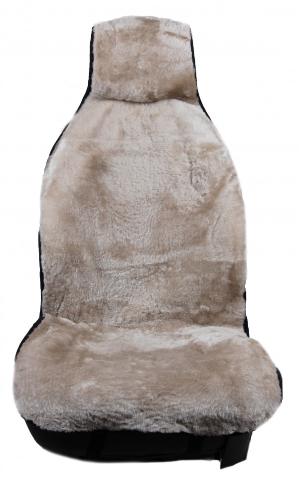 Накидка на сиденье из овчины "Мутон" светло-бежевый (1 штука)