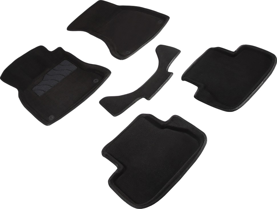 Коврики в салон для Audi A4 IV (B8) "3D" ворс, черный