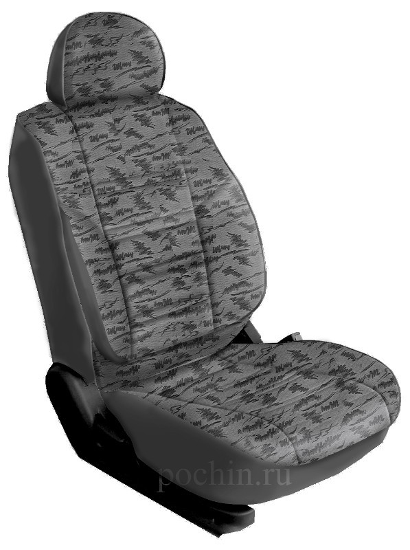 Авточехлы на Mercedes-Benz Sprinter (1+1) "Трио" жаккард/кожзам, буревестник