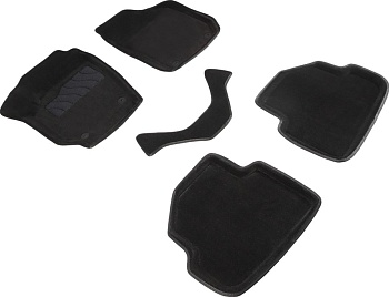 Коврики в салон для Skoda Fabia II / III "3D" ворс, черный