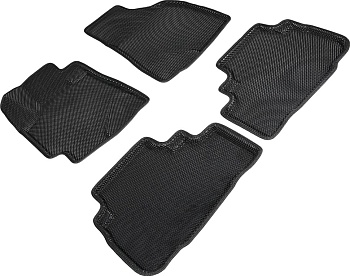 Коврики в салон Eva "3D" для Toyota Highlander II (U40) "Соты" ЭВА, черный